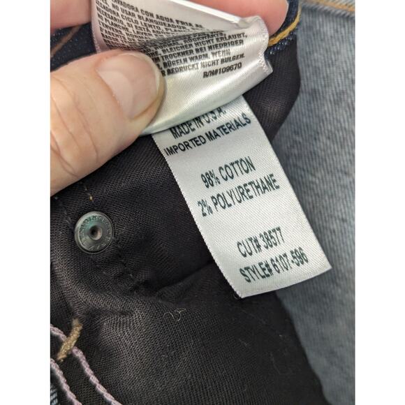 Citizens of Humanity Gage Jeans 36x33 Dark Wash Slim Straight Distressed Faded - Picture 6 of 10